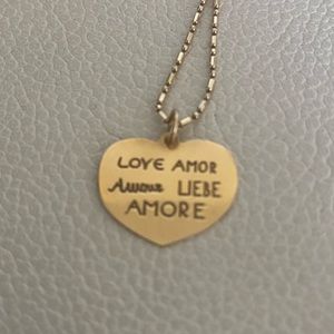 14K solid gold heart pendant - love, amour, liebe